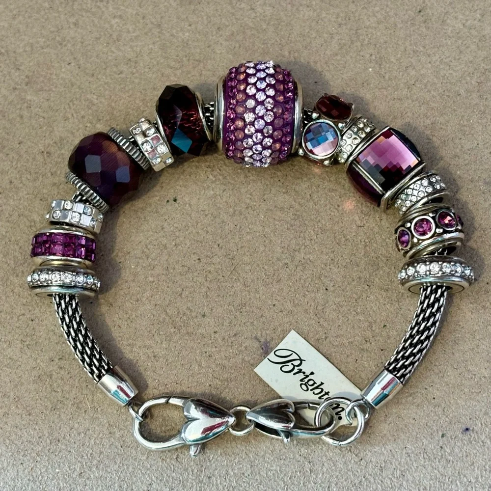 Brighton Cupid’s Kiss Super bead in 3 shades of Purple Ombré effect Big! Retired